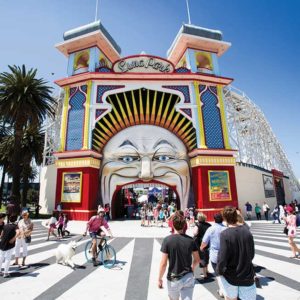 Luna Park Entrance, St Kilda, Theme Park melbourne to phillip island